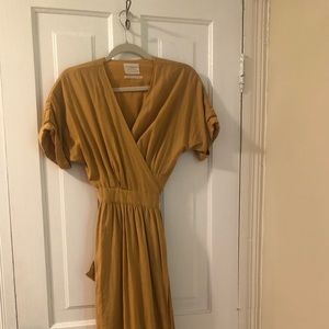 Urban Outfitters Mustard Linen Dress